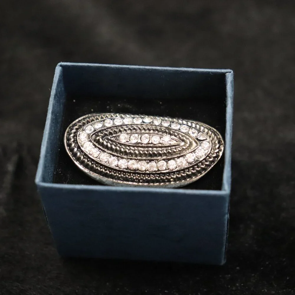 Ring in Box Costume Look with Diamonds that are Cut Glass Adjustable - Picture 4 of 4
